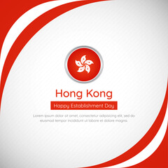 Abstract Hong Kong country flag background with creative happy establishment day of Hong Kong vector illustration