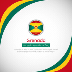 Abstract Grenada country flag background with creative happy independence day of Grenada vector illustration - obrazy, fototapety, plakaty
