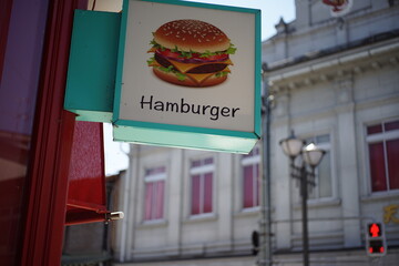 ハンバーガーの看板