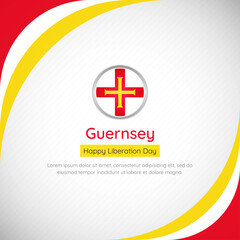 Abstract Guernsey country flag background with creative happy liberation day of Guernsey vector illustration