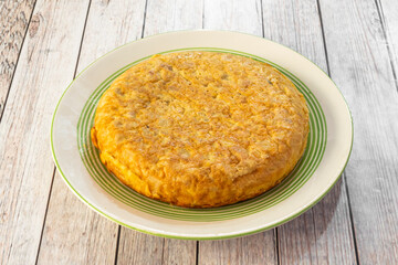 Spanish potato omelette prepared in a popular Spanish tapas bar