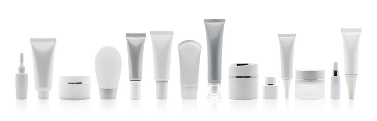 collection set of cosmetic lotion bottle cream.