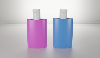 Pink and blue cream jars