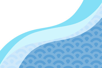 抽象的な波の背景　長方形　青海波模様