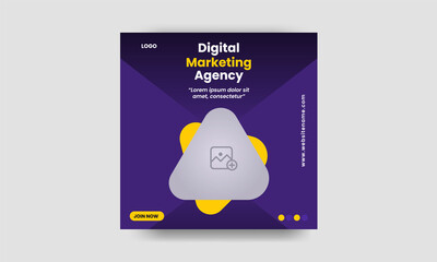 Digital Marketing agency social media post template or poster flyer