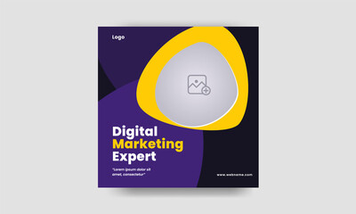 Online Marketing agency social media post and square flyer poster template