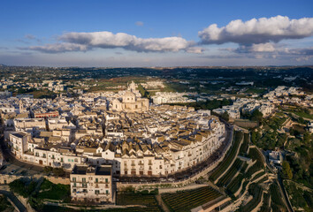 Fototapeta na wymiar Aerial view of Locorotondo city, Italy