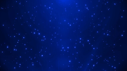 Naklejka na ściany i meble 深海のような夜空のキラキラした大きなパーティクル粒子　ネイビー　コバルトブルー　青　レンズフレア　反射