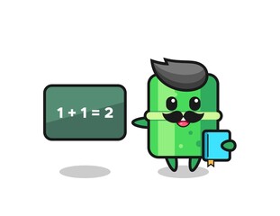 Illustration of bamboo character as a teacher