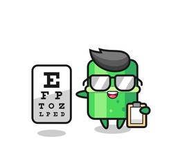 Illustration of bamboo mascot as an ophthalmology