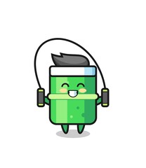 bamboo character cartoon with skipping rope