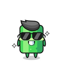 Cartoon mascot of bamboo with cool gesture