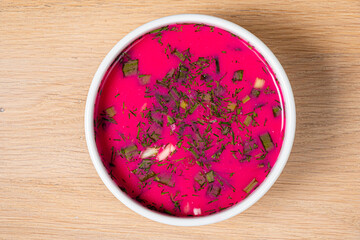 cold beetroot soup with herbs