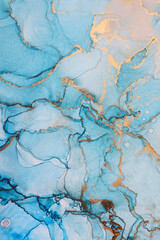 Abstract Background Alcohol Ink Liquid Art Blue Purple Gold Marble
