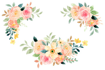 Watercolor floral bouquet collection