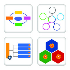 Vector illustration Set for Flow Chart Process EPS10