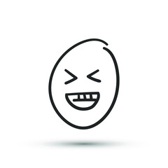 Obraz na płótnie Canvas Isolated vector illustration of facial expression on white background.