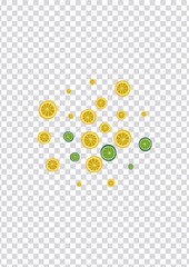 Sunny Lime Background Transparent Vector. Print Pattern. Sunny Lemon Template. Summer Lime Bright Illustration.