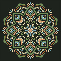 Mandala pattern color Stencil doodles sketch good mood Good for creative and greeting cards, posters, flyers, banners and covers - 442556389