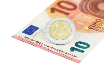 12,00 Euro auf weissem Hintergrund