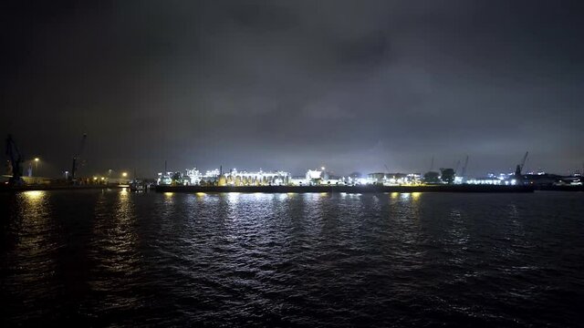 Hamburg harbor - amazing view by night - travel photography