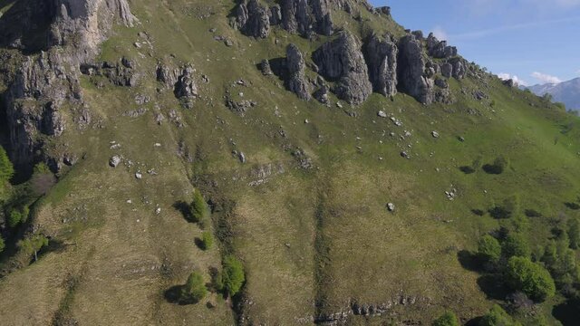 Aerial Drone Footage View of Grigna mountain in Como, lake of Como Lecco in Lombardy Italy // no video editing
