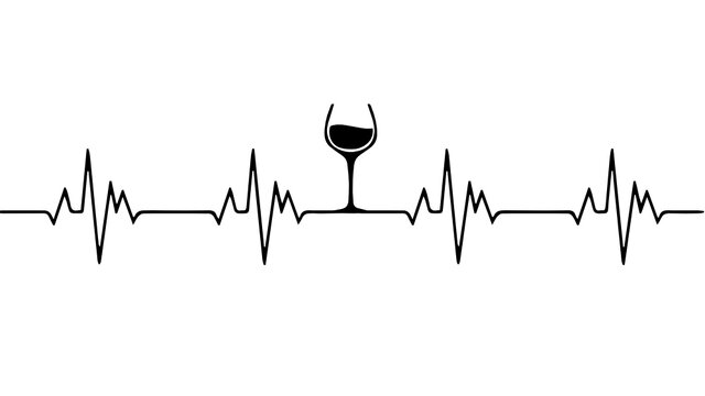 Heartbeat, glass of wine