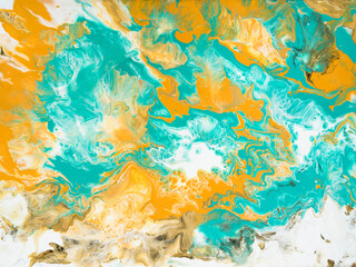 Abstract wave creative colorful hand painted background, fluid art, marble texture