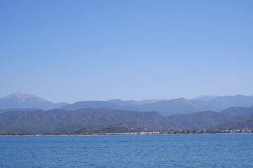 Fototapeta na wymiar Landscape view from sailing boat