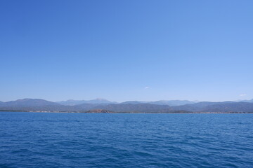 Landscape view from sailing boat