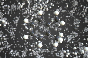 1,2-dimethylbenzene molecule. Conceptual molecular model. Chemical 3d rendering
