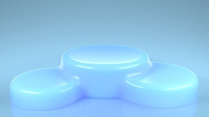 minimal abstract composition blue pedestal soft 3d render