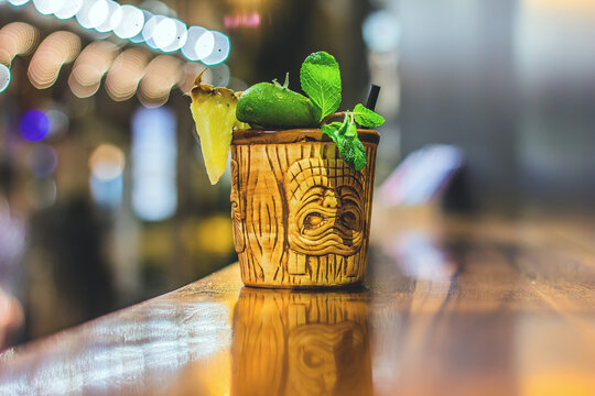 Mai Tai cocktail in a tiki mug