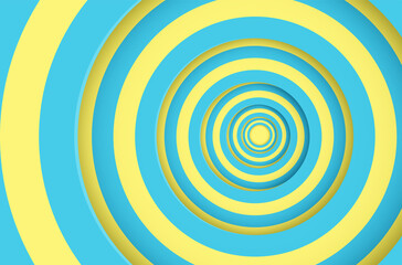 Abstract. Colorful pastels blue, yellow circle mirage shape overlap background. paper art style ,light and shadow. vector.