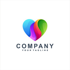 love color gradient logo design