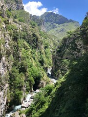 Fototapeta na wymiar A route through the mountains in Picos de Europa (Asturias, Spain) - Ruta del Cares