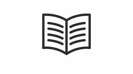Book Icon. Vector isolated black and white linear illustration of a book