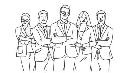 Business team. People standing with arms crossed.