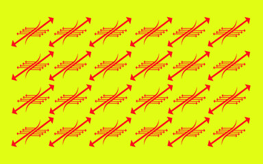 Yellow Background with Red Arrows