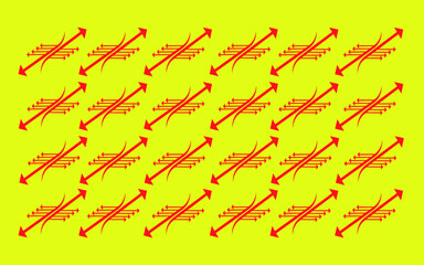 Yellow Background with Red Arrows