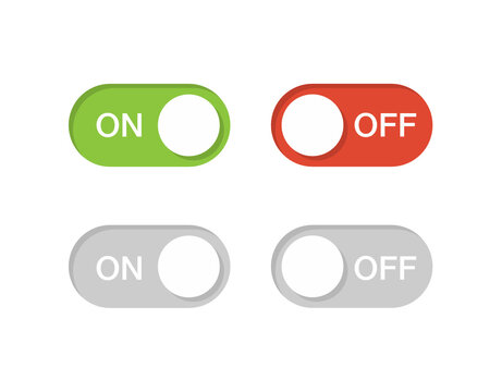 On/Off slider with shadow, toggle switch for user interface