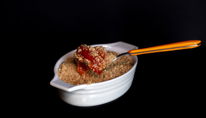 Apricot fruit crumble