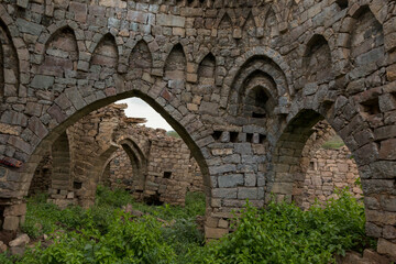the ruins inside of abandoned historic inn ( samarah alm7ras ) located in Ibb government  on the old caravan road from Ibb to Taiz and Aden