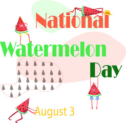 card dedicated national watermelon day ,happy watermelon