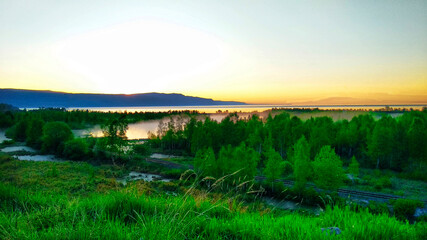 Obraz premium sunrise over the baikal lake