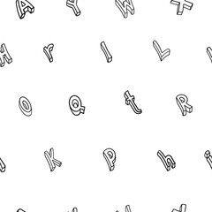 Doodle hand drawn vector cute isolated font