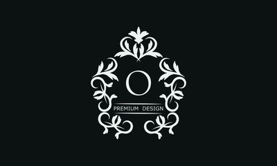 Fototapeta premium Monogram letter O. Luxury identity logo for restaurant, royalty, boutique, cafe, hotel, heraldic, fashion and more.