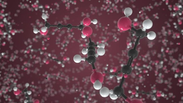 2-butyne-1,4-diol molecule. Conceptual molecular model. Chemical looping 3d animation