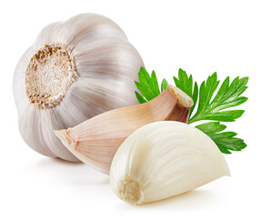 Garlic isolated on white background