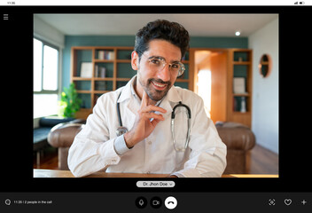 Doctor on a video call with a patient.